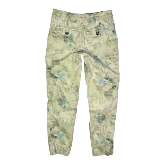 by Anthropologie Size 25 The Wanderer Pants Green Blue Mottled - Picture 4 of 10